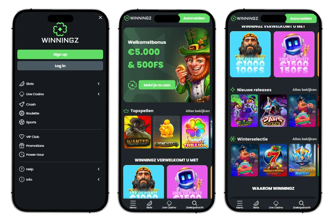 Winningz Casino Mobiele versie en app